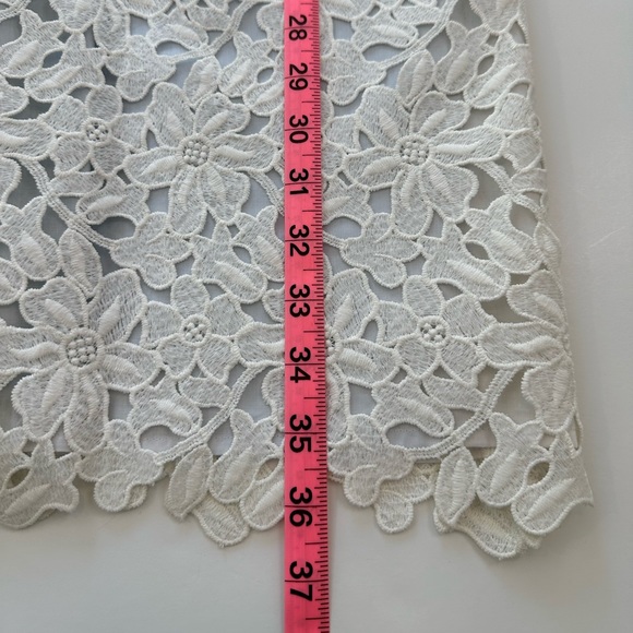 RELISTED LOFT White Lace Dress with Pale Blue Underlay NWT Women’s Size 8 Petite - Picture 11 of 12